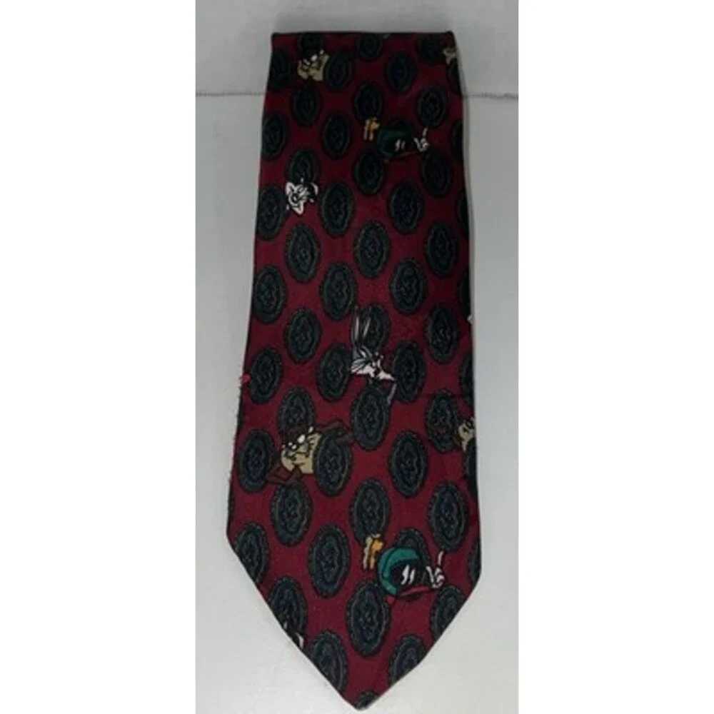 Vintage WB Looney Tunes Bugs Bunny, Taz, Marvin The Martian Mens Tie Red, Etc.